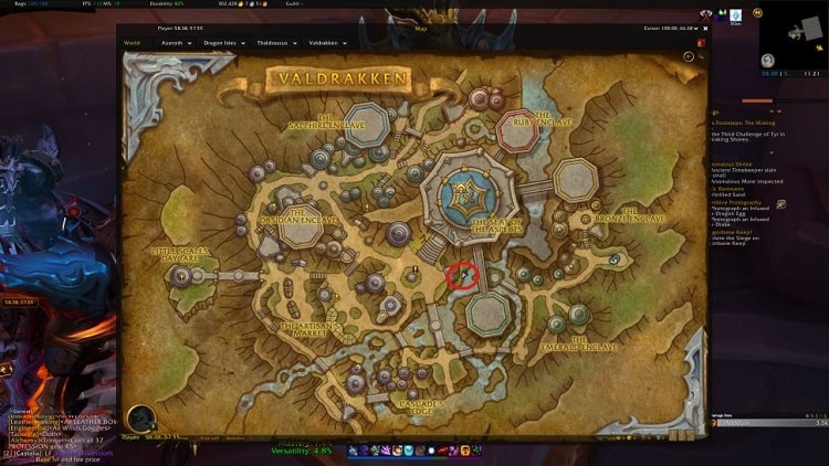 نقشه مکان اوانتکیس WoW Dragonflight